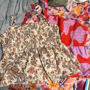 Boho Floral Smocked Top lot xl